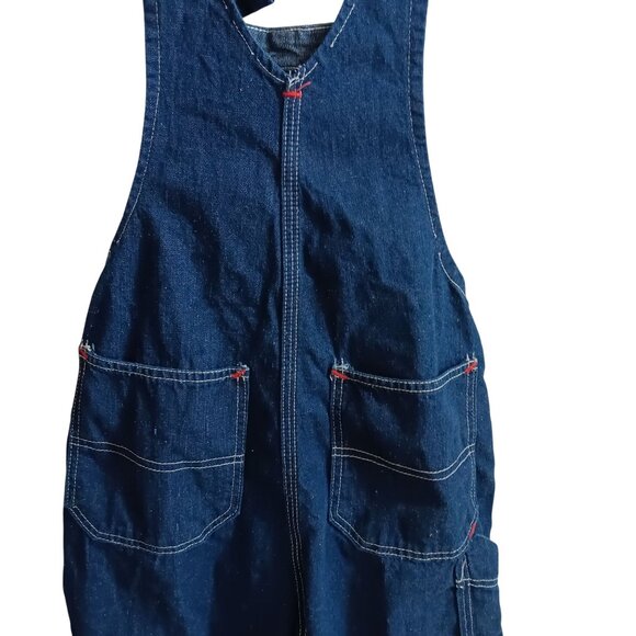 Vintage 50's Bib Overalls 50s Blue Farm Denim Sanforized 24x26